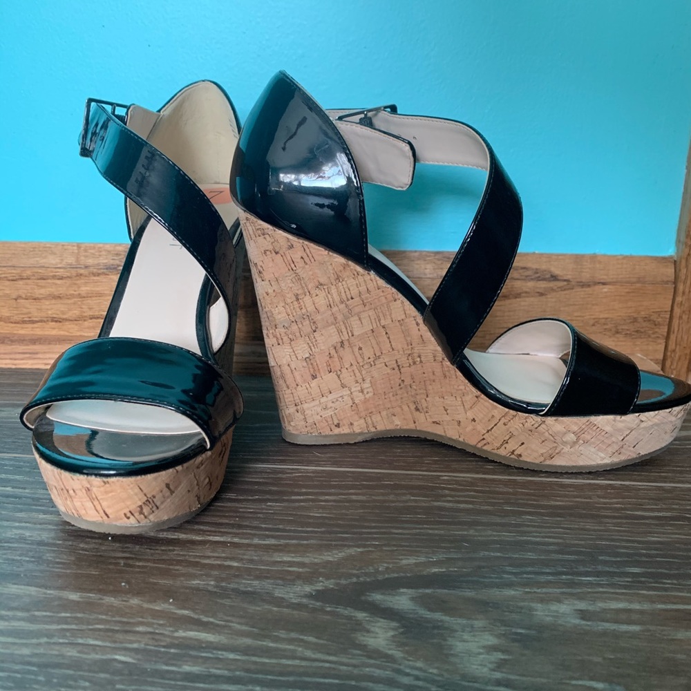 Women’s Nine West Black Cork Wedges
